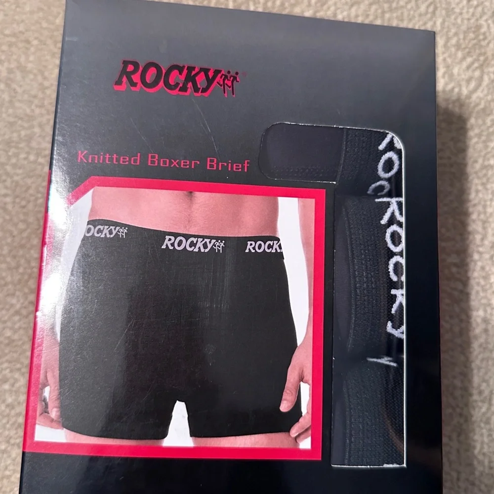 Rocky Knitted‎ Black Boxer Brief 3 pack Size XXXL